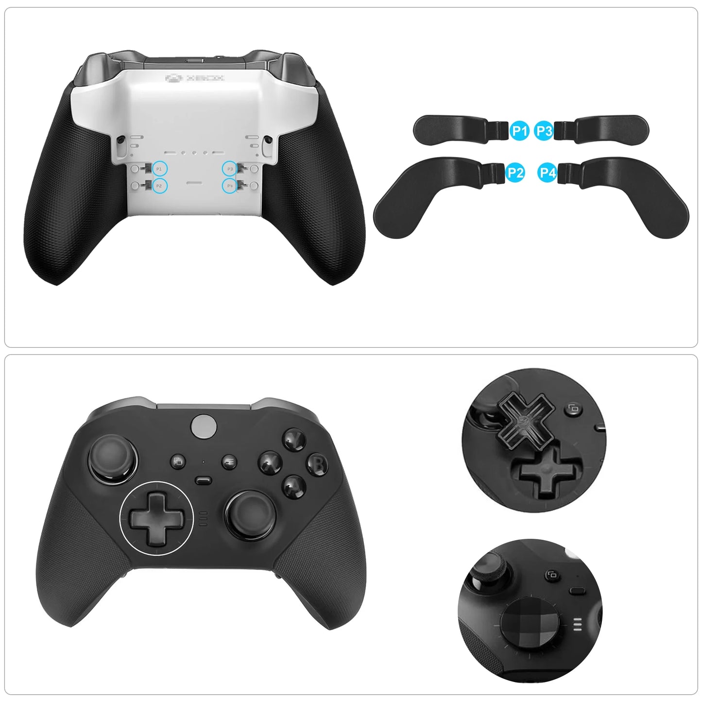 17-In-1 Replacement Accessories Kit Fit for Xbox One Elite Series 2 Controller Model 1797, Xbox Elite Wireless Controller Series 2 Core with Thumbsticks, Paddles, D-Pads