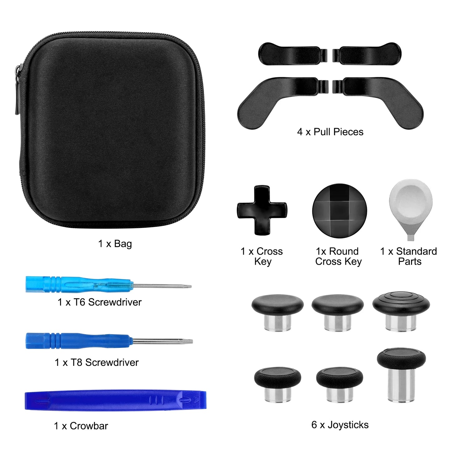 17-In-1 Replacement Accessories Kit Fit for Xbox One Elite Series 2 Controller Model 1797, Xbox Elite Wireless Controller Series 2 Core with Thumbsticks, Paddles, D-Pads