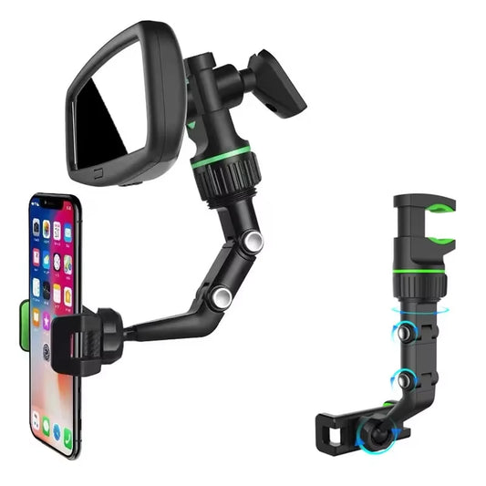 360° Rotatable Multifunctional Rearview Mirror Phone Holder, Retractable Car Phone Mount Car Holder Car Accessories